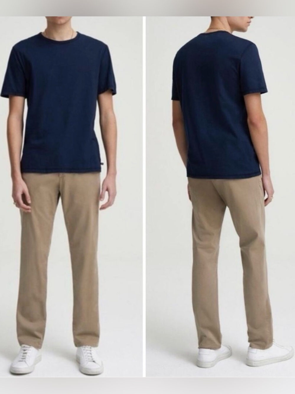 AG Adriano Goldschmied The Lux Khaki Tailored Beige Straight Leg Trouser